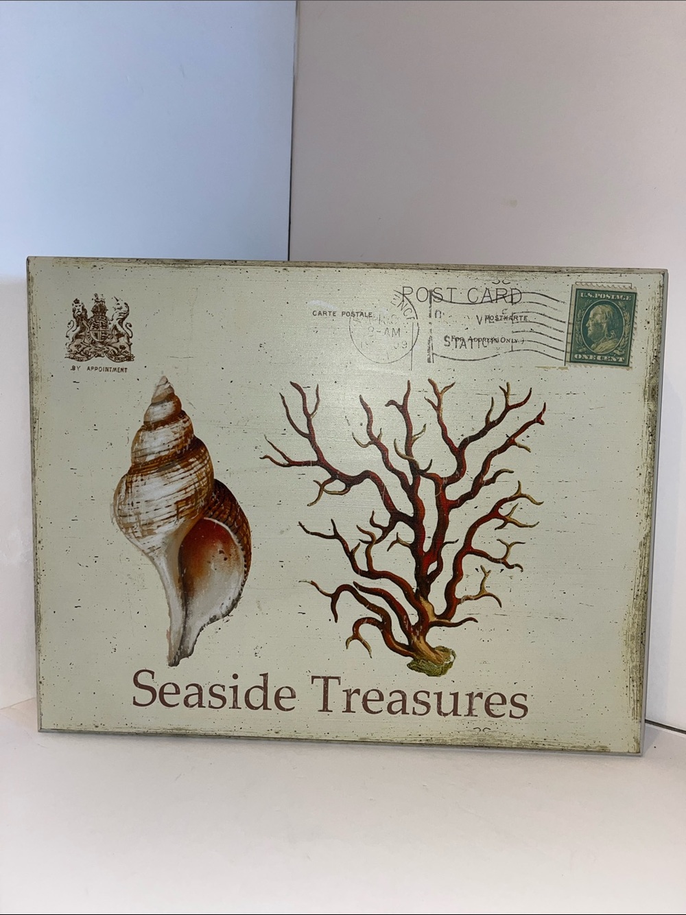 Coastal Wall Art - Cream and Brown Shell & Coral Print